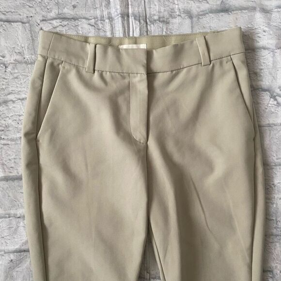 H&M women 6 flat front chino pants w/elastic comfort waist light green - Picture 3 of 10
